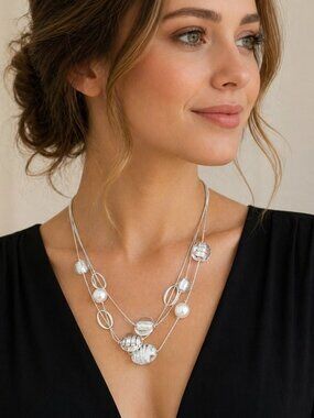 Glass Bead Multi Strand Necklace Alfani
